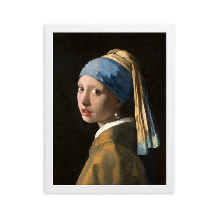 Girl with a Pearl Earring - Poster im Rahmen Johannes Vermeer Weiß / 30×40 cm artlia