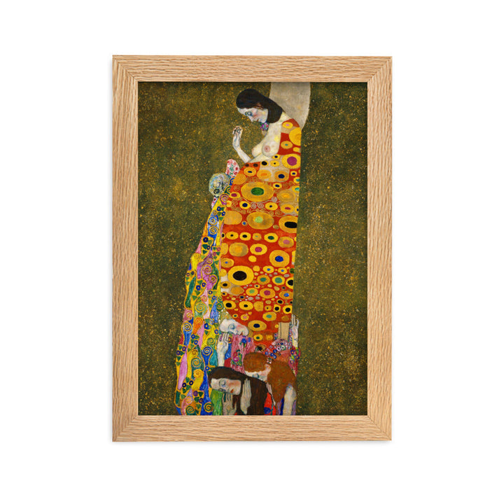 Gustav Klimt, Hope II - Poster im Rahmen Gustav Klimt Oak / 21×30 cm artlia