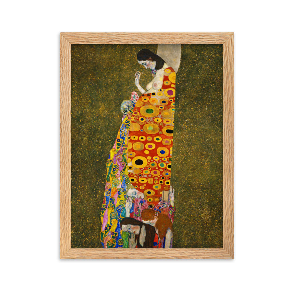 Gustav Klimt, Hope II - Poster im Rahmen Gustav Klimt Oak / 30×40 cm artlia