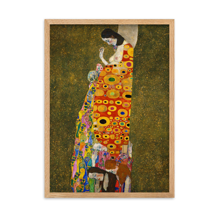 Gustav Klimt, Hope II - Poster im Rahmen Gustav Klimt Oak / 50×70 cm artlia