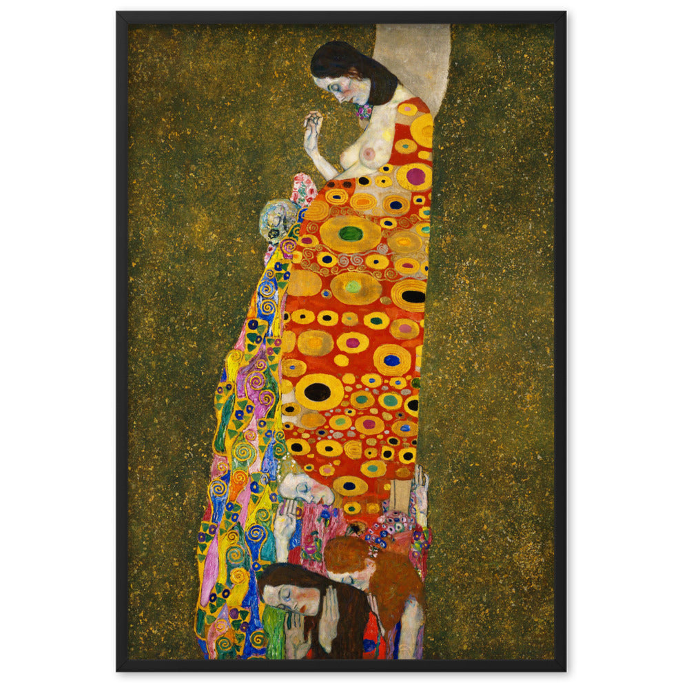 Gustav Klimt, Hope II - Poster im Rahmen Gustav Klimt Schwarz / 61×91 cm artlia