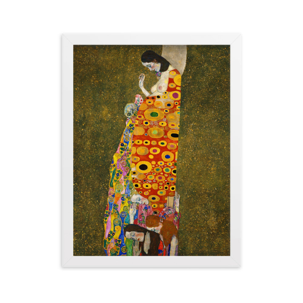Gustav Klimt, Hope II - Poster im Rahmen Gustav Klimt Weiß / 30×40 cm artlia