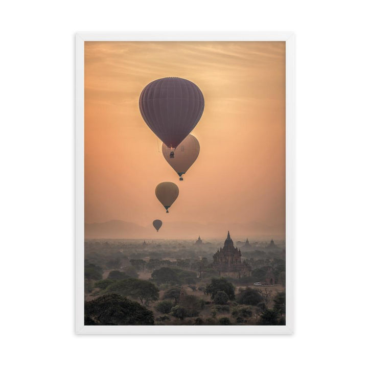 Heißluftbalons hot air balloons - Poster im Rahmen artlia Weiß / 50×70 cm artlia