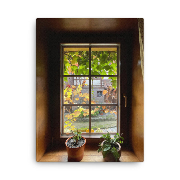 Herbstfenster Margersdorf - Leinwand Kuratoren von artlia 30x41 cm artlia