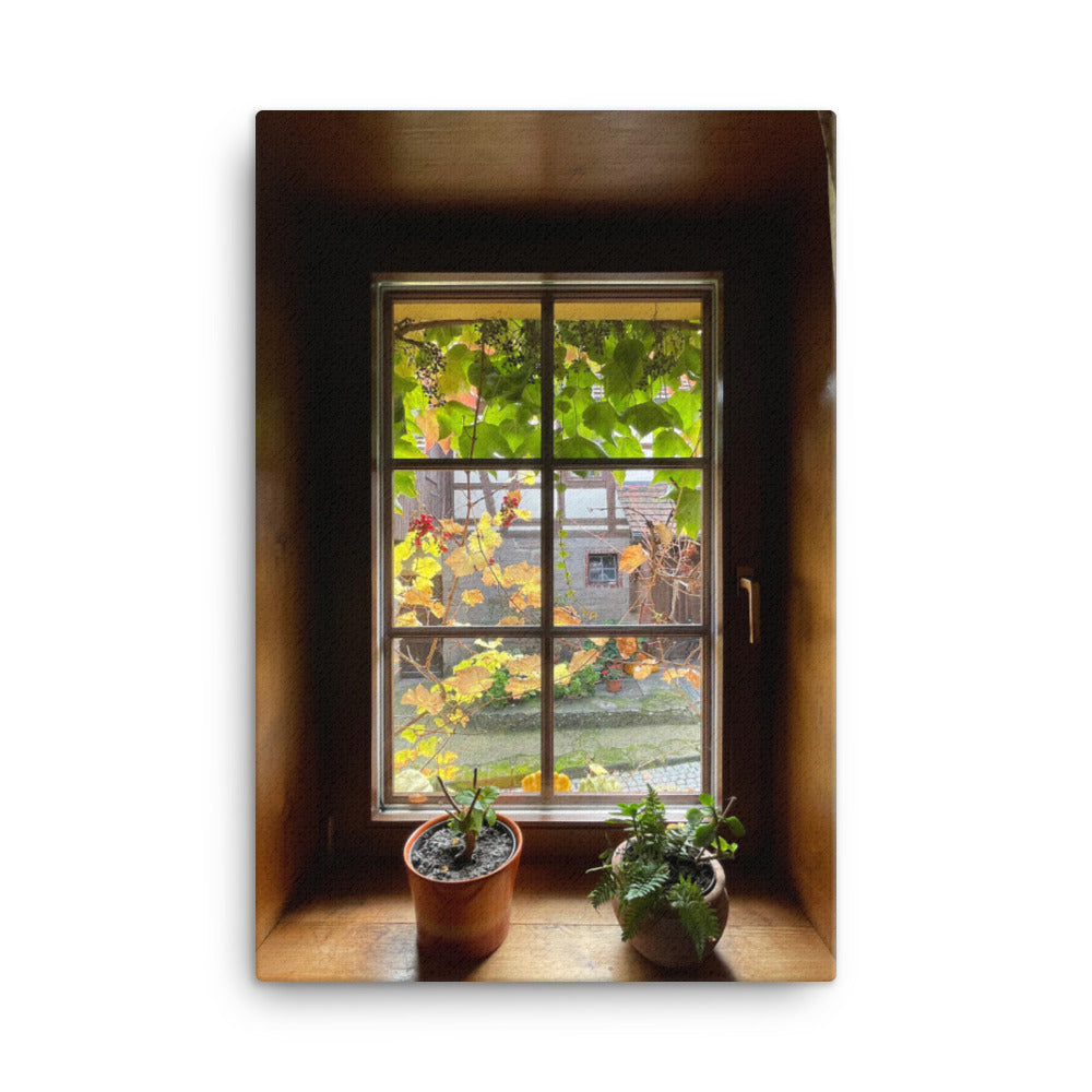 Herbstfenster Margersdorf - Leinwand Kuratoren von artlia 61x91 cm artlia