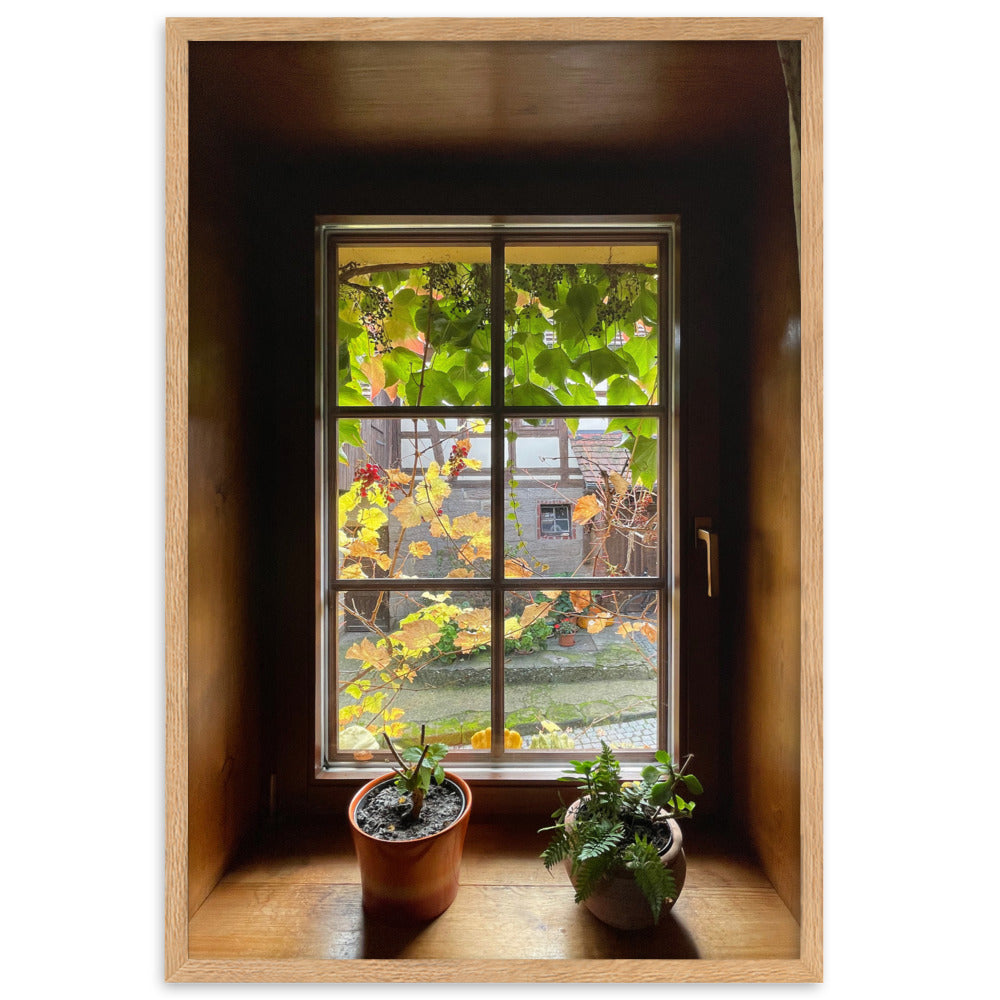 Herbstfenster Margersdorf - Poster im Rahmen Kuratoren von artlia Oak / 61×91 cm artlia