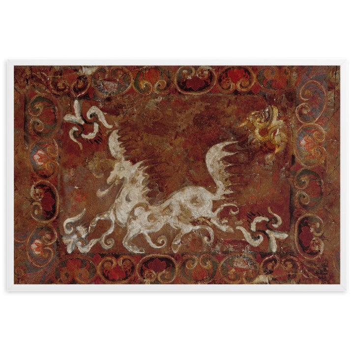 Himmelspferd heaven's horse - Poster im Rahmen mit Passepartout artlia Weiß / 61×91 cm artlia