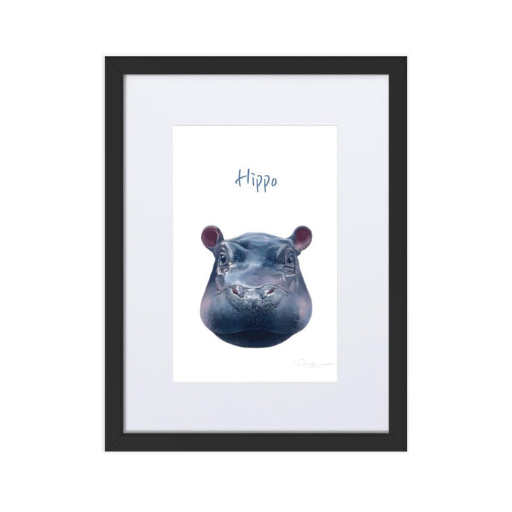 Hippo - Poster im Rahmen mit Passepartout dear.bon.vivant schwarz / 30×40 cm artlia