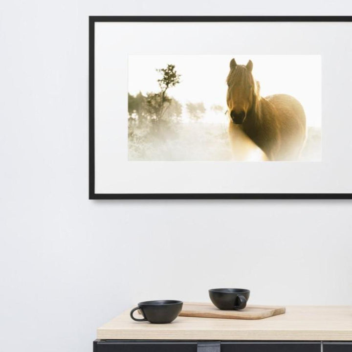 Horse in Dream Pferd im Traum - Poster im Rahmen mit Passepartout artlia artlia