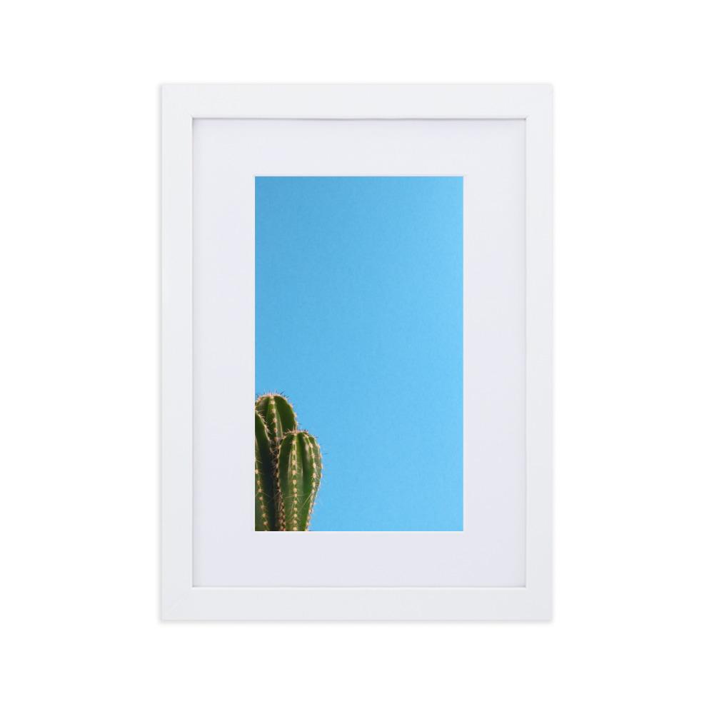 kleiner Kaktus - Poster im Rahmen mit Passepartout Kuratoren von artlia weiß / 21×30 cm artlia