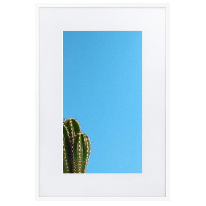 kleiner Kaktus - Poster im Rahmen mit Passepartout Kuratoren von artlia weiß / 61×91 cm artlia