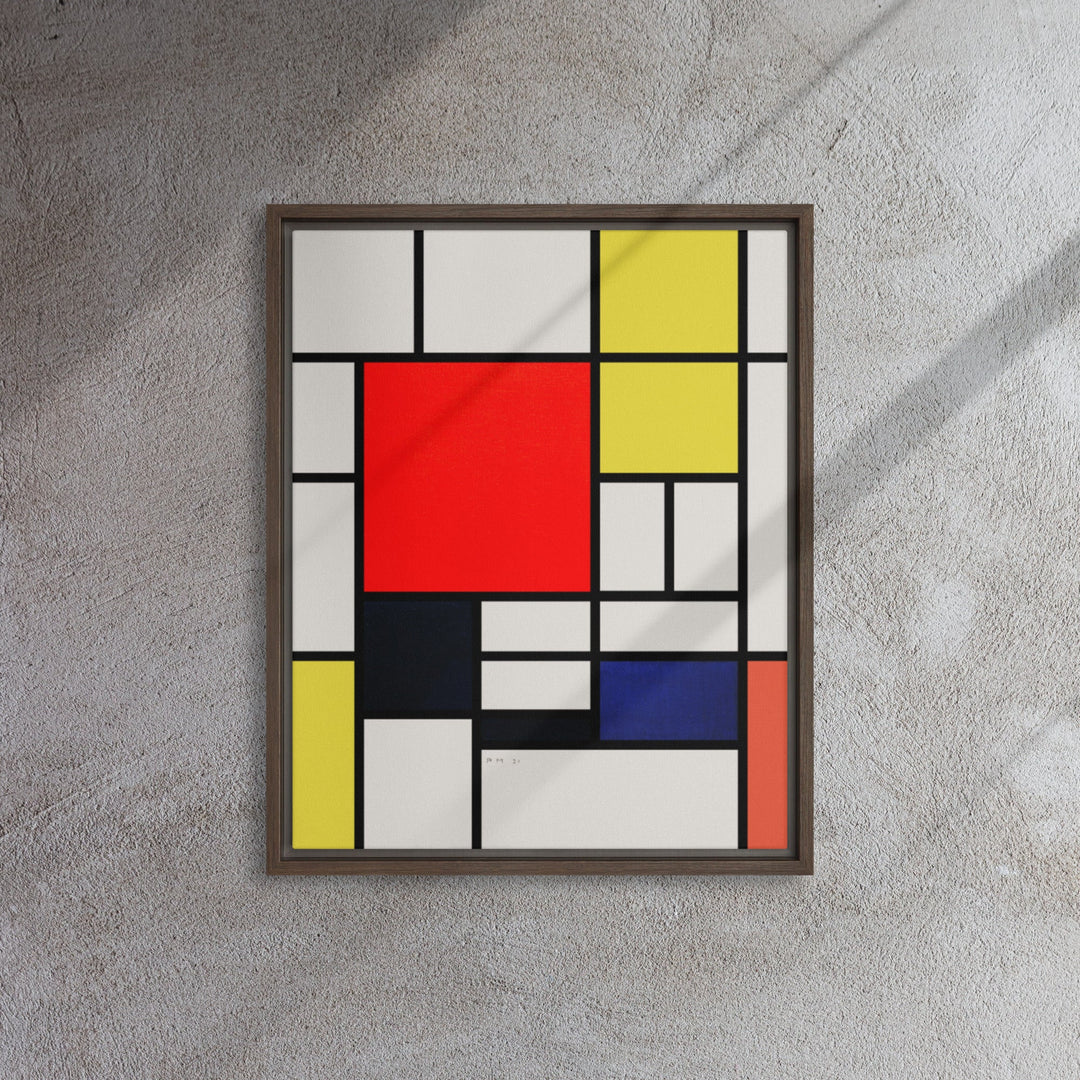 Leinwand - Mondrian, Composition with red yellow black gray and blue Piet Mondrian 30x41 cm / dunkel braun artlia