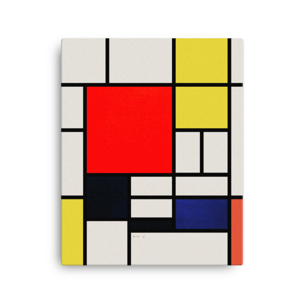 Leinwand - Mondrian, Composition with red yellow black gray and blue Piet Mondrian 41x51 cm / ohne Rahmen artlia