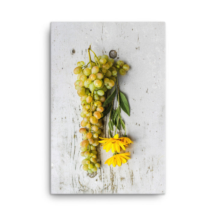 Leinwand - Weintrauben und Blumen Kuratoren von artlia 61x91 cm artlia