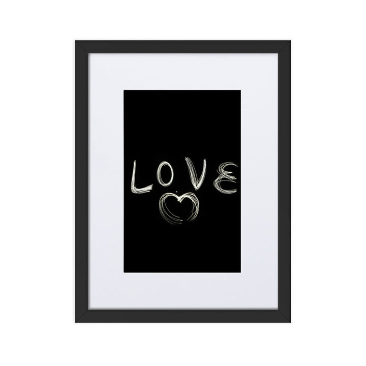 Love with Heart - Poster im Rahmen mit Passepartout Kuratoren von artlia Schwarz / 30×40 cm artlia