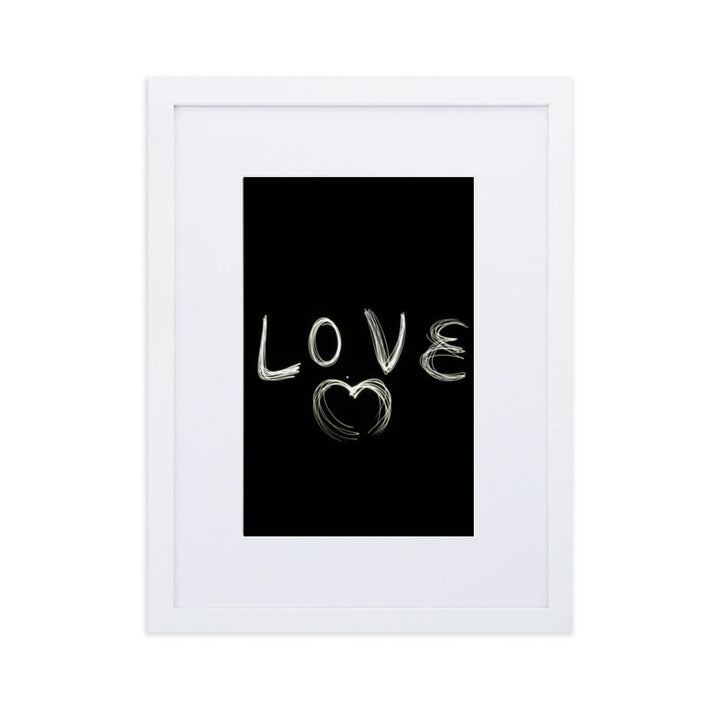 Love with Heart - Poster im Rahmen mit Passepartout Kuratoren von artlia Weiß / 30×40 cm artlia