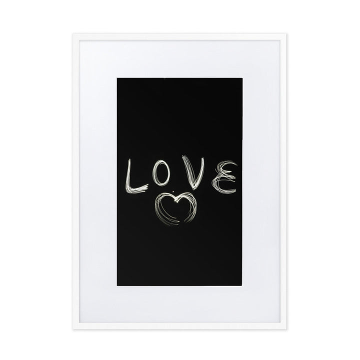 Love with Heart - Poster im Rahmen mit Passepartout Kuratoren von artlia Weiß / 50×70 cm artlia