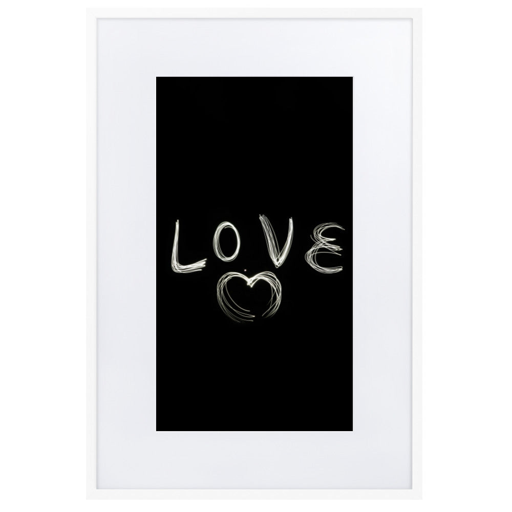 Love with Heart - Poster im Rahmen mit Passepartout Kuratoren von artlia Weiß / 61×91 cm artlia