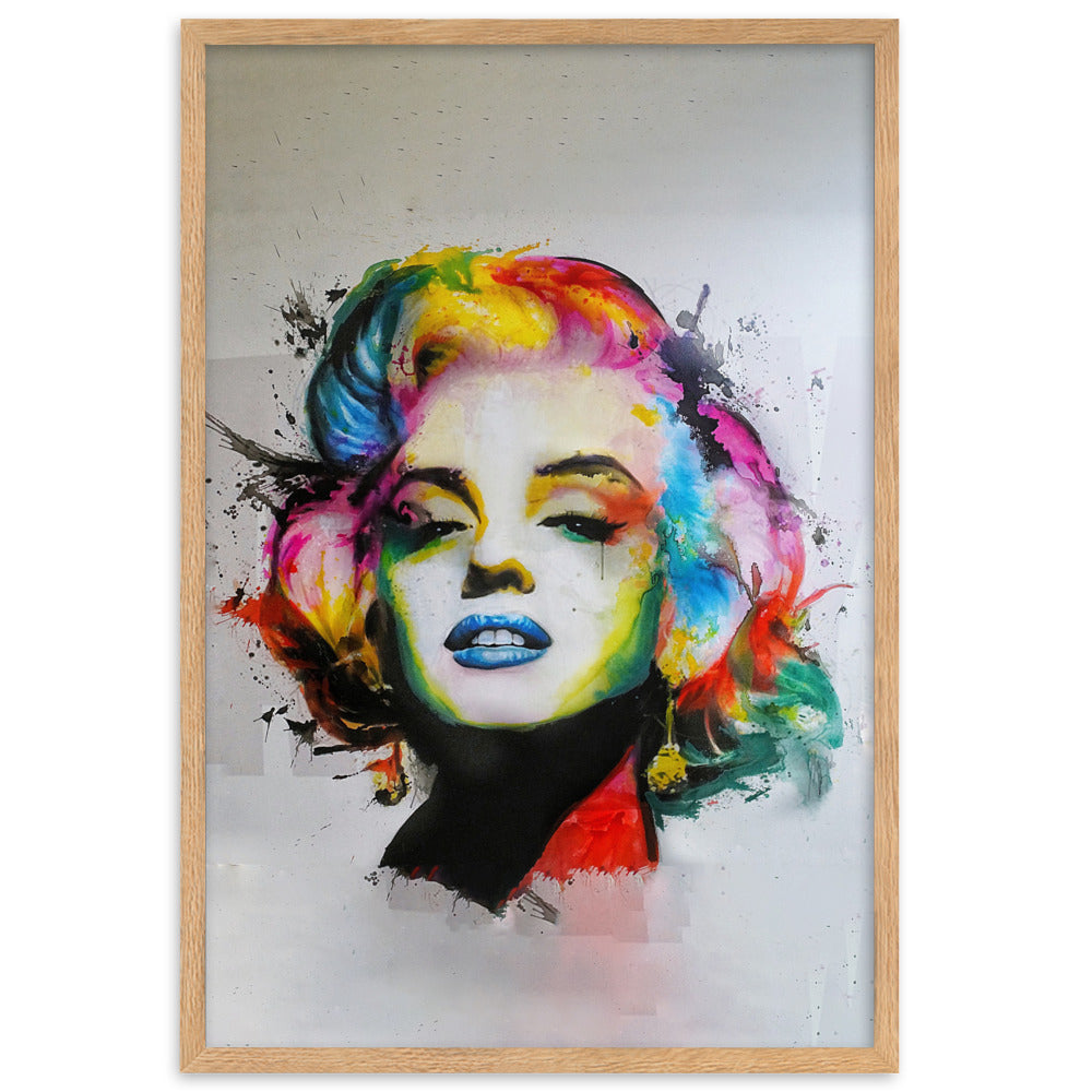 Marilyn Monroe Pop Art - Poster im Rahmen Kuratoren von artlia Oak / 61×91 cm artlia