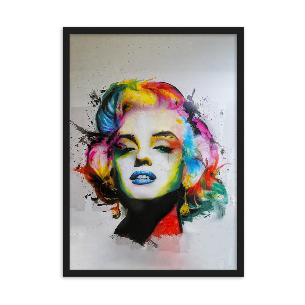 Marilyn Monroe Pop Art - Poster im Rahmen Kuratoren von artlia Schwarz / 50×70 cm artlia