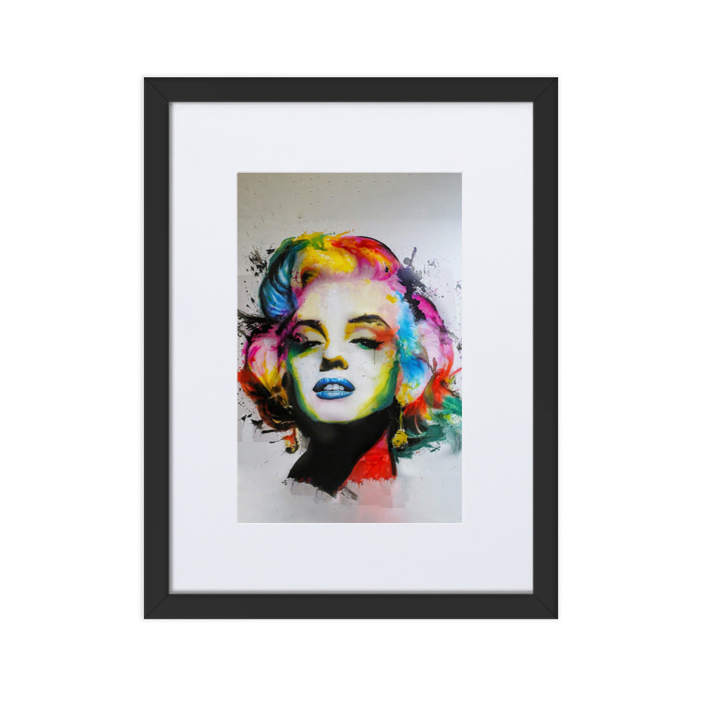 Marilyn Monroe Pop Art - Poster im Rahmen mit Passepartout Kuratoren von artlia Schwarz / 30×40 cm artlia