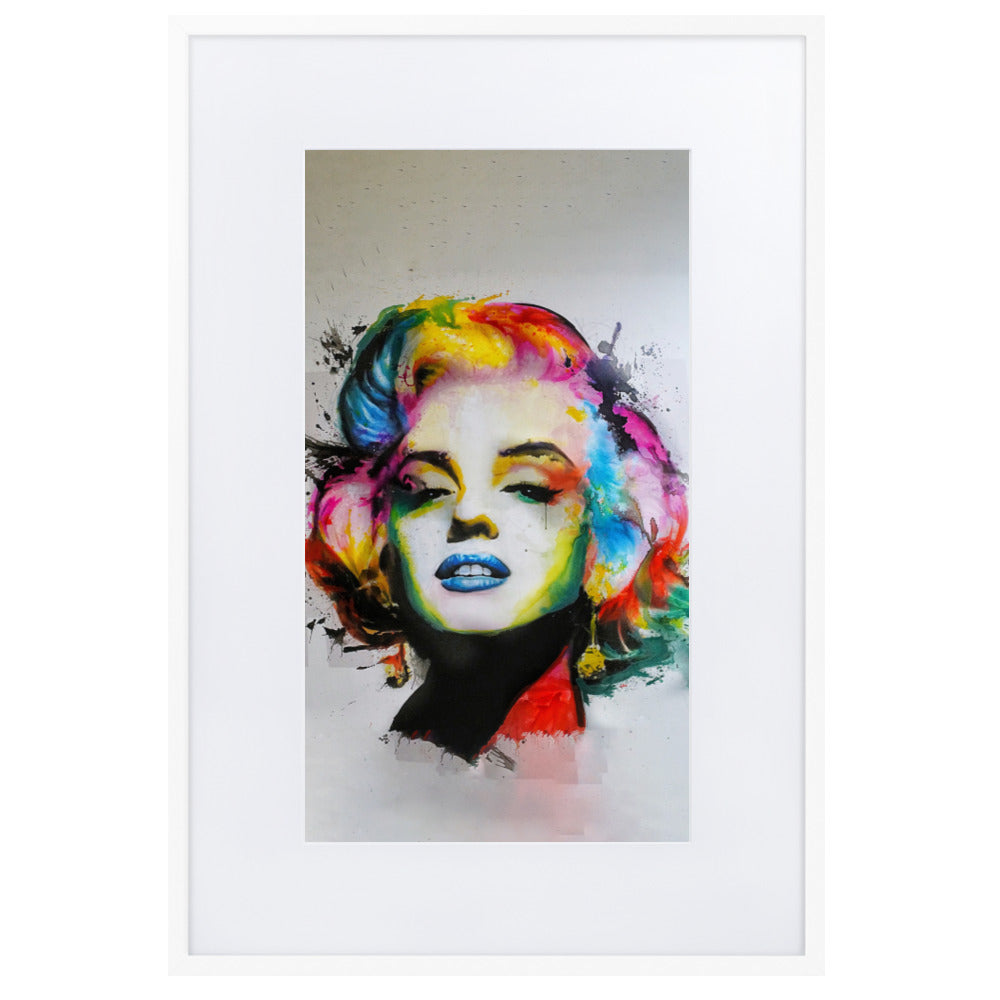 Marilyn Monroe Pop Art - Poster im Rahmen mit Passepartout Kuratoren von artlia Weiß / 61×91 cm artlia