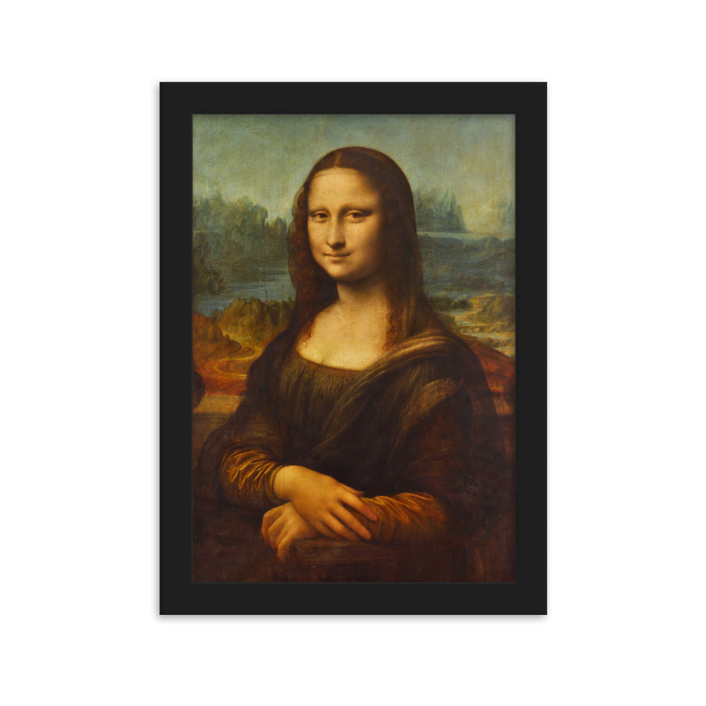 Mona Lisa - Poster im Rahmen Leonardo da Vinci Schwarz / 21×30 cm artlia