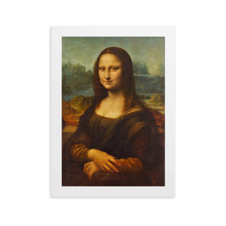 Mona Lisa - Poster im Rahmen Leonardo da Vinci Weiß / 21×30 cm artlia