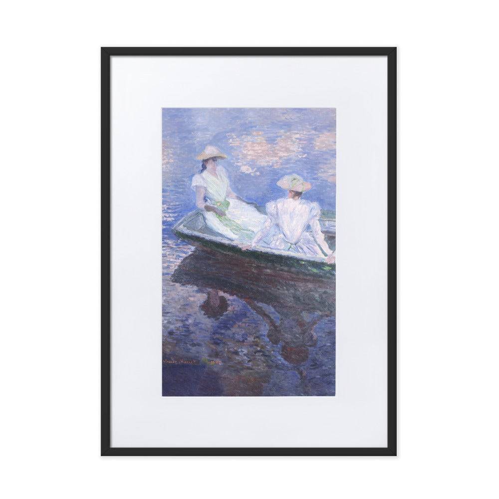 Poster mit Passepartout - Claude Monet, On the Boat Claude Monet Schwarz / 50×70 cm artlia