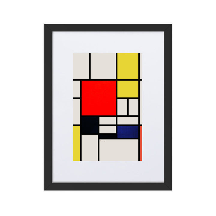 Poster mit Passepartout - Mondrian, Composition with red yellow black gray and blue Piet Mondrian Schwarz / 30×40 cm artlia
