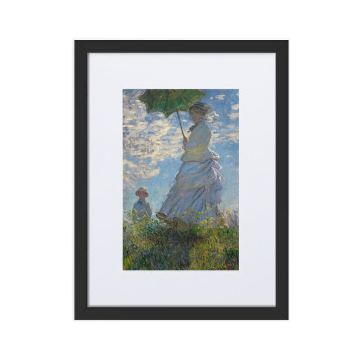 Poster mit Passepartout - Woman with a Parasol - Madame Monet and Her Son Claude Monet Schwarz / 30×40 cm artlia