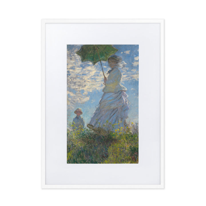 Poster mit Passepartout - Woman with a Parasol - Madame Monet and Her Son Claude Monet Weiß / 50×70 cm artlia
