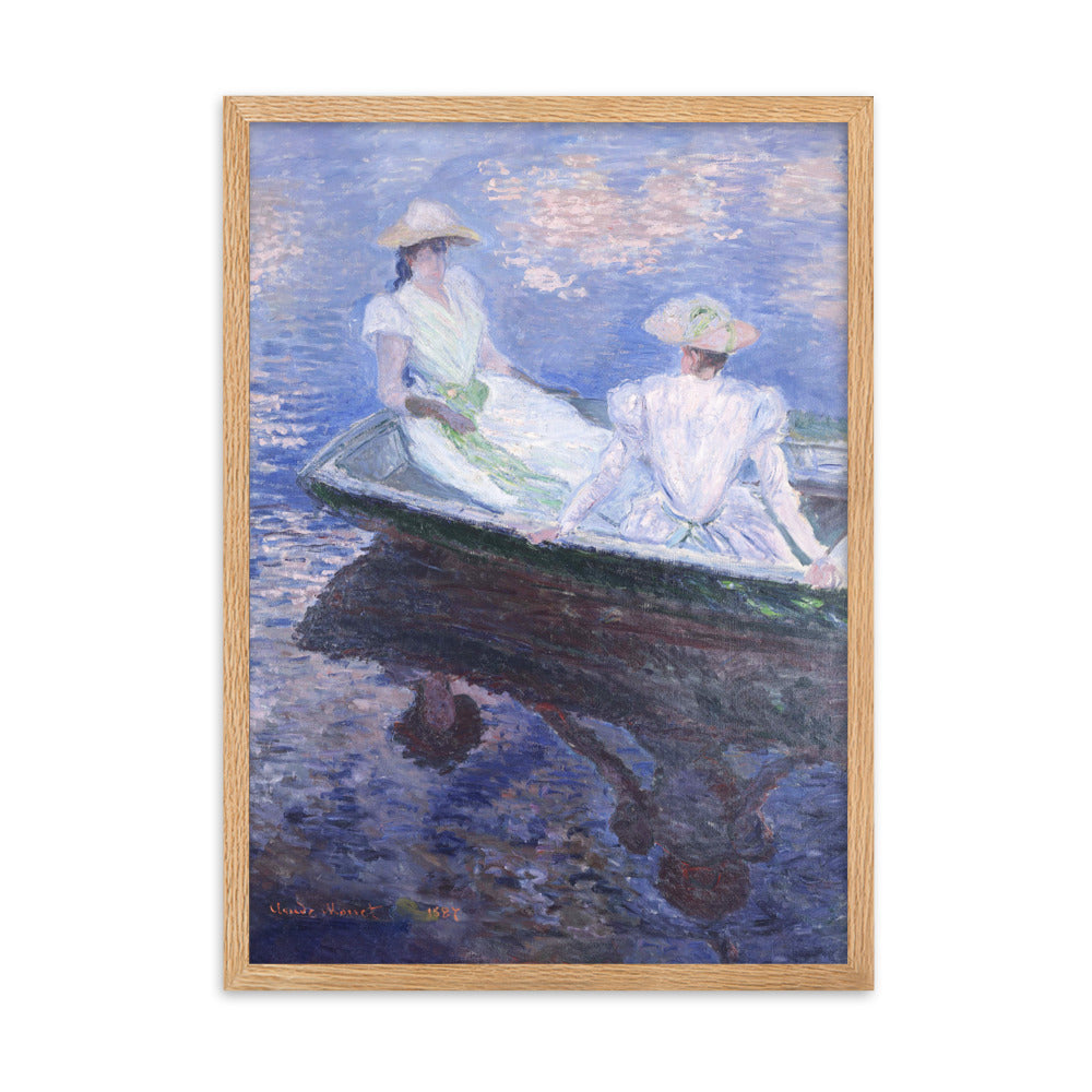 Poster mit Rahmen - Claude Monet, On the Boat Claude Monet Oak / 50×70 cm artlia