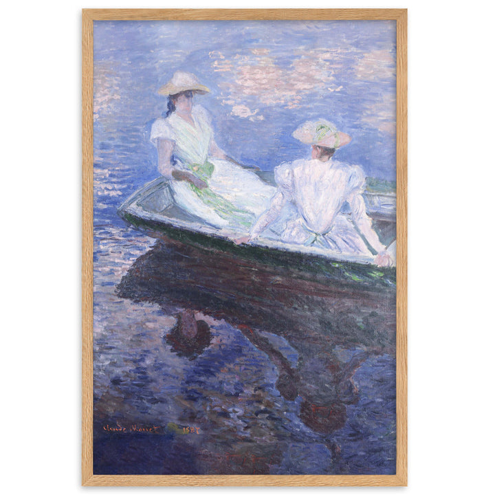 Poster mit Rahmen - Claude Monet, On the Boat Claude Monet Oak / 61×91 cm artlia