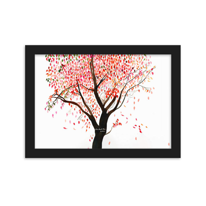 Poster mit Rahmen - falling Leaves, Gravity Seokhee Kim Schwarz / 21×30 cm artlia