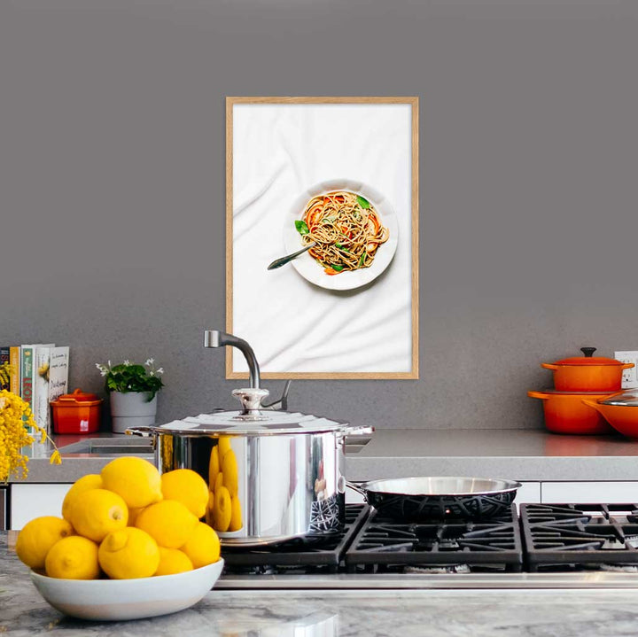 Poster mit Rahmen - leckere Spaghetti Kuratoren von artlia artlia