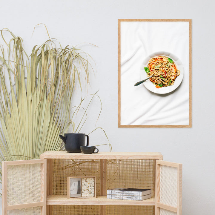 Poster mit Rahmen - leckere Spaghetti Kuratoren von artlia artlia