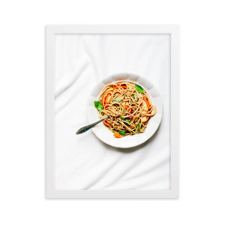 Poster mit Rahmen - leckere Spaghetti Kuratoren von artlia Weiß / 30×40 cm artlia