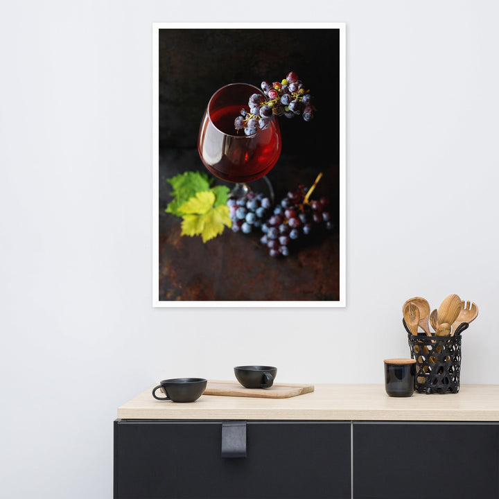Poster mit Rahmen - Wein und Trauben Kuratoren von artlia artlia