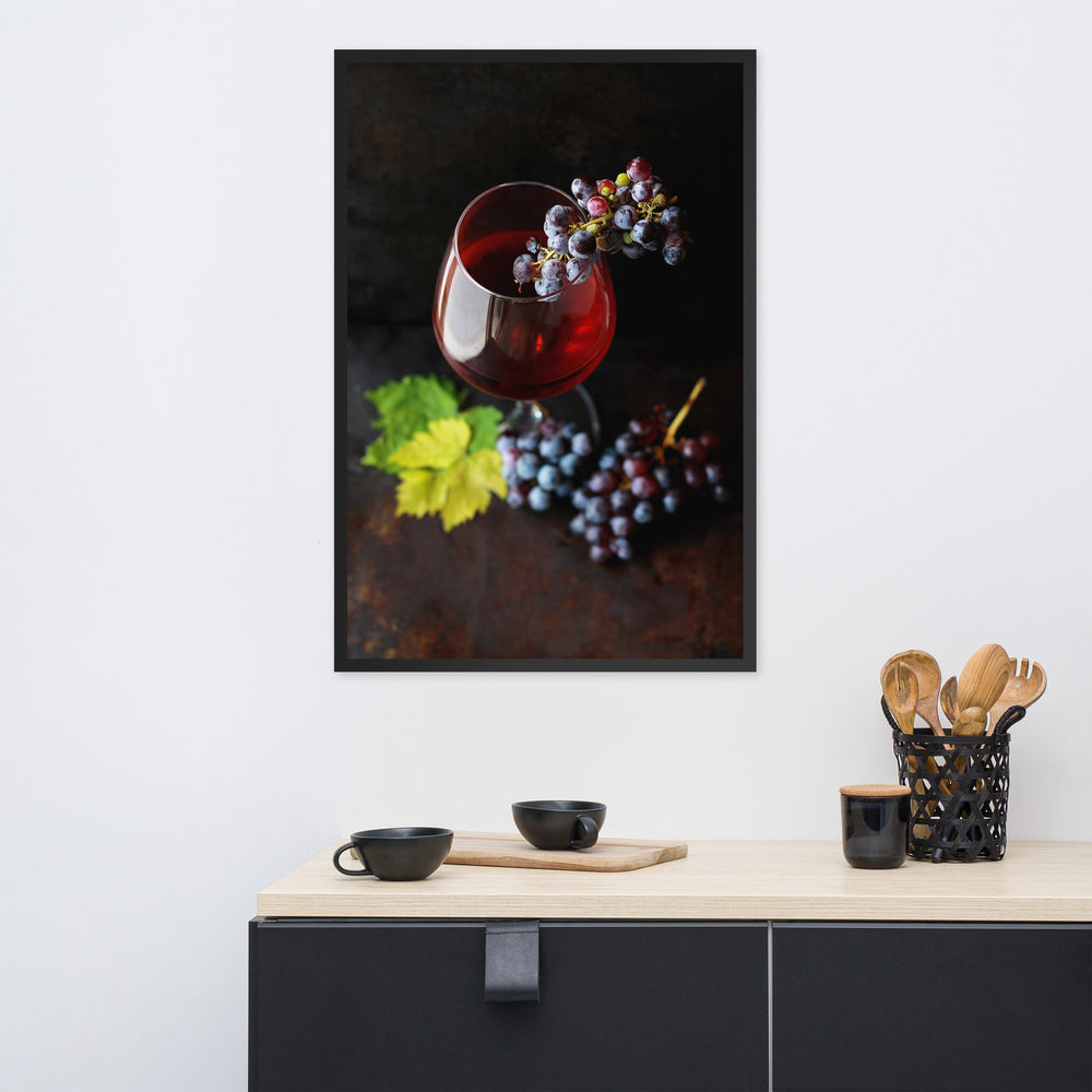 Poster mit Rahmen - Wein und Trauben Kuratoren von artlia artlia