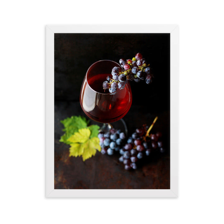 Poster mit Rahmen - Wein und Trauben Kuratoren von artlia Weiß / 30×40 cm artlia