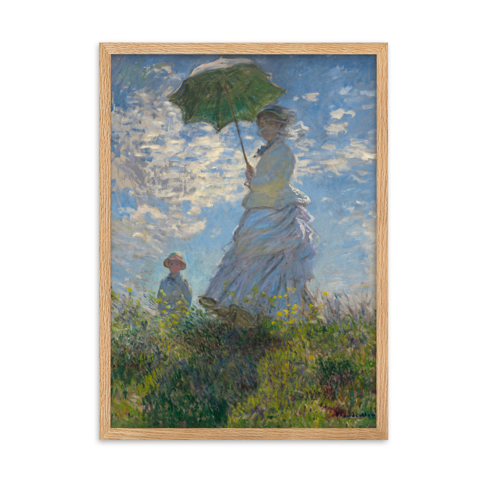 Poster mit Rahmen - Woman with a Parasol - Madame Monet and Her Son Claude Monet Oak / 50×70 cm artlia