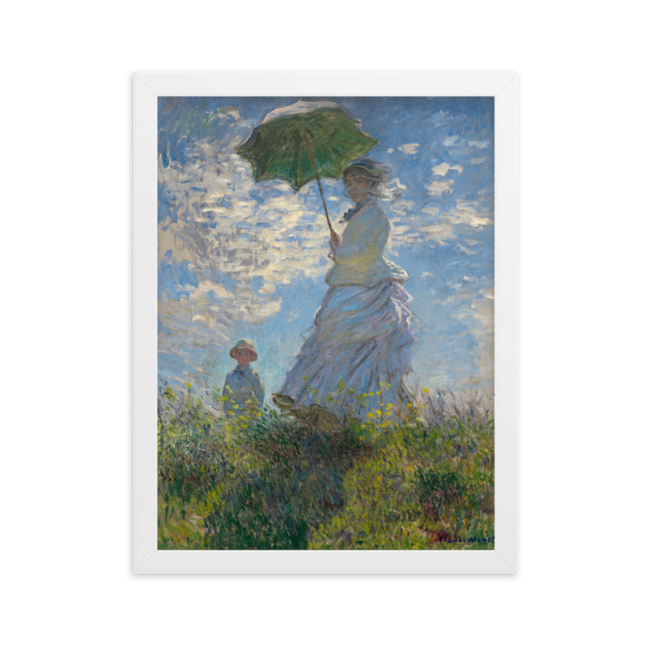 Poster mit Rahmen - Woman with a Parasol - Madame Monet and Her Son Claude Monet Weiß / 30×40 cm artlia