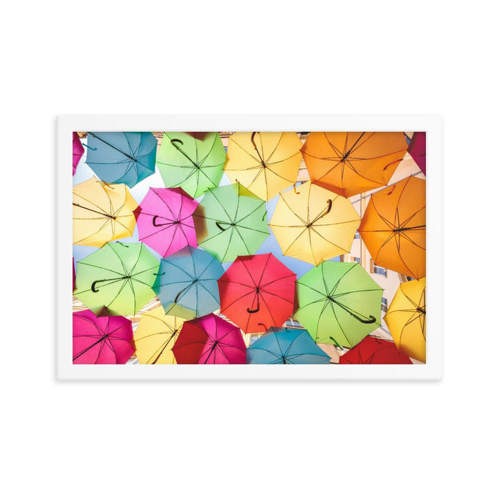 Regenbogenschirm - Poster im Rahmen Kuratoren von artlia weiß / 30x45 cm artlia