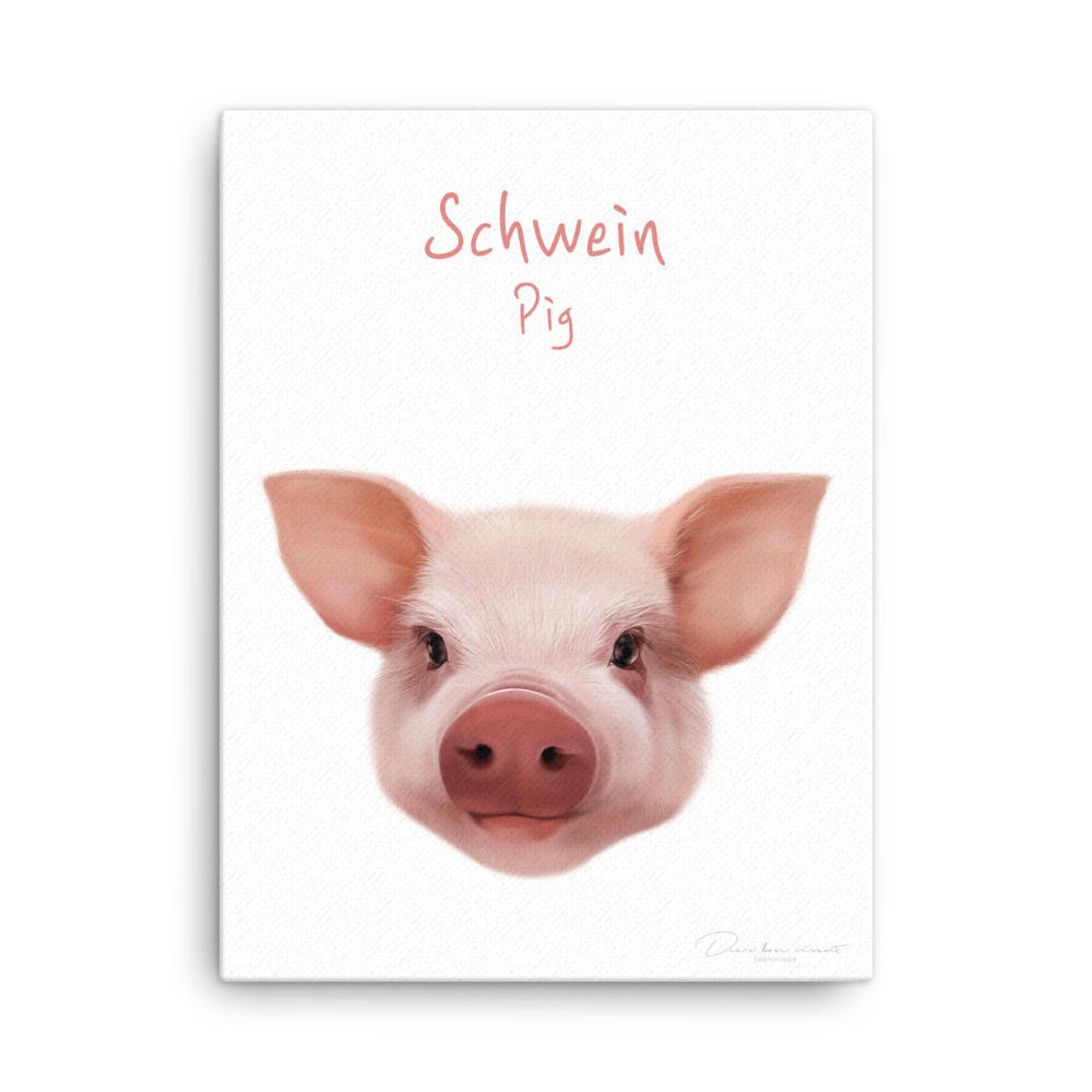 Schwein - Leinwand dear.bon.vivant 30x41 cm artlia