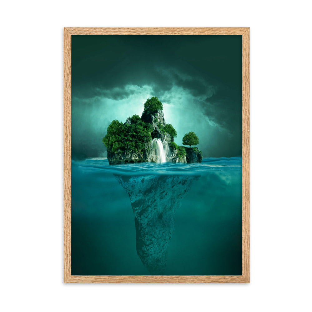 schwimmende Insel - Poster im Rahmen Kuratoren von artlia Oak / 50×70 cm artlia