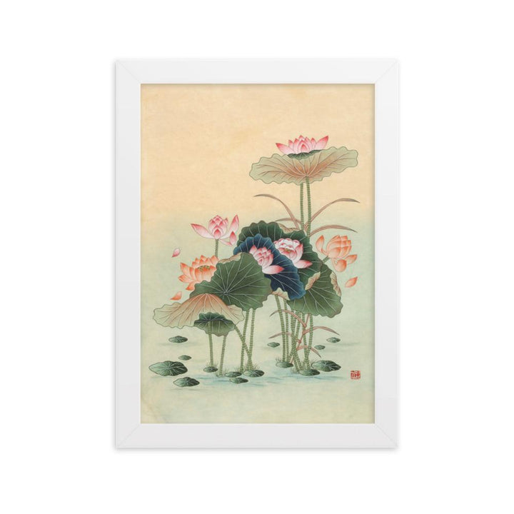 Seerosen - Poster im Rahmen Misun Kim Weiß / 21×30 cm artlia