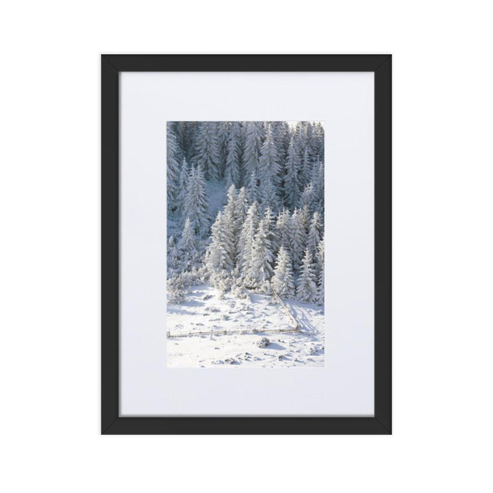 Snow Landscape 3 - Poster im Rahmen mit Passepartout artlia Schwarz / 30×40 cm artlia