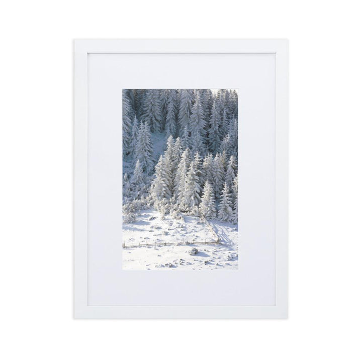 Snow Landscape 3 - Poster im Rahmen mit Passepartout artlia Weiß / 30×40 cm artlia