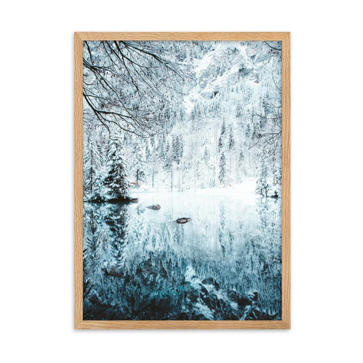 Snow Landscape 4 - Poster im Rahmen artlia Oak / 50×70 cm artlia